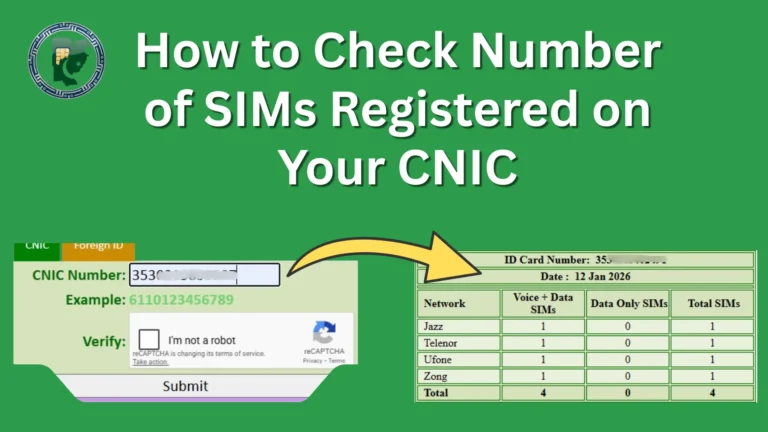 How to Check Number of SIMs Registered on Your CNIC
